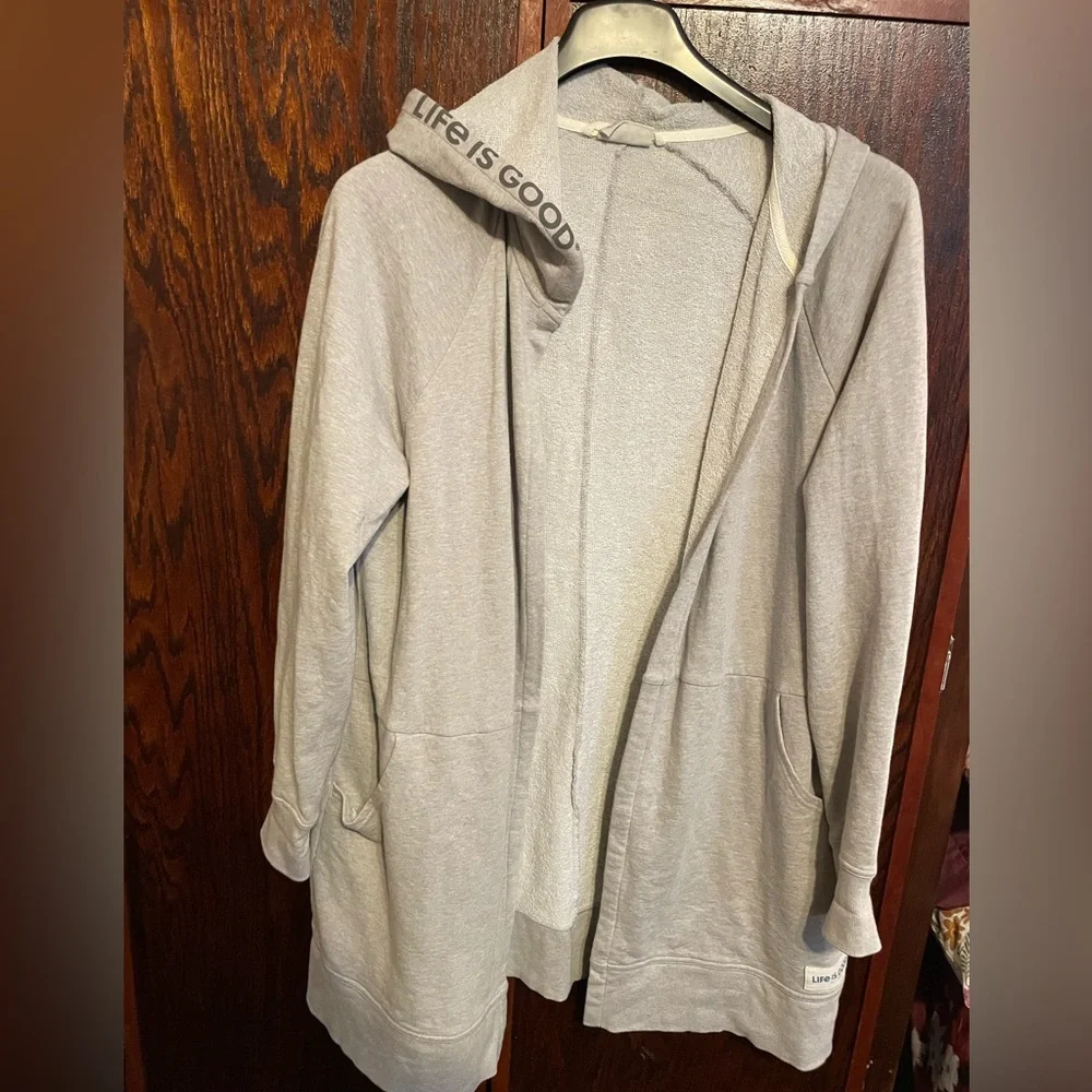Life is Good Hip Hoodie XL Heather Gray or one Beige/Tan colored EUC - Picture 1 of 4